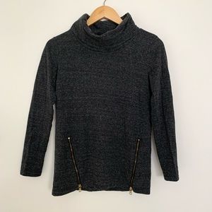 Armani Exchange gray zipper mock neck tunic sweater top